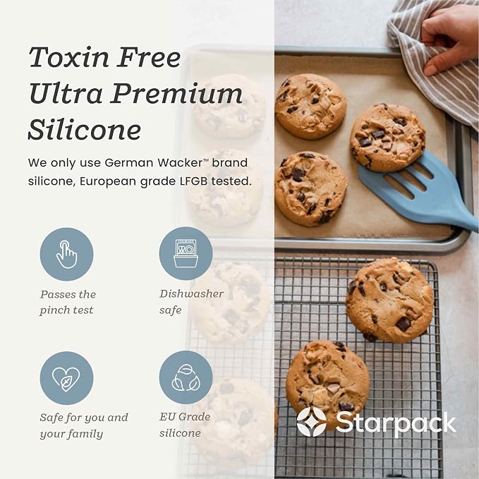Starpack 'Head Turner' XL Premium Silicone Turner and Slotted Spatula - 13.5" Turning Spatulas High Heat Resistant to 600°F - Silicone Slotted Spatulas for Cooking - Non Stick Rubber Turning Spatula