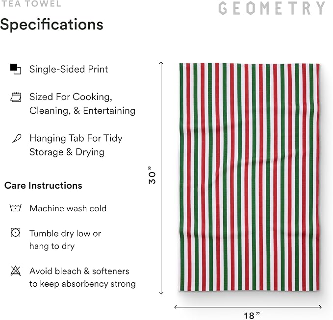GEOMETRY Christmas Kitchen Towels - Quick Dry Microfiber Cloth Dish Towels for Kitchen Drying - Premium Quick Dry Towel 3-Pack Set - Jubilee Tea Towel