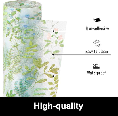 Cooyes Shelf Liners for Kitchen Cabinets, Waterproof and Oil-Proof Kitchen Cupboard Liner, Refrigerator Liners and Plastic Drawer Mats EVA Non Adhesive Shelves（17.5" W x 197" L）