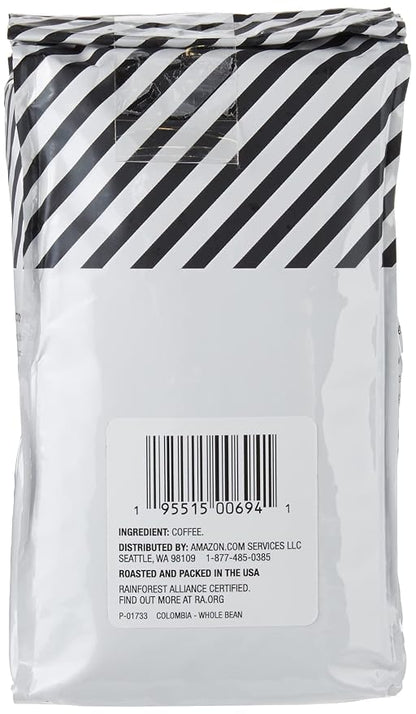 Amazon Fresh Colombia Whole Bean Coffee, Medium Roast, 12 Ounce (Pack of 3)