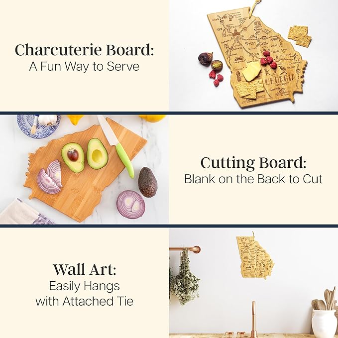 Totally Bamboo Destination Georgia State Shaped Cutting Board