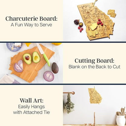 Totally Bamboo Destination Georgia State Shaped Cutting Board