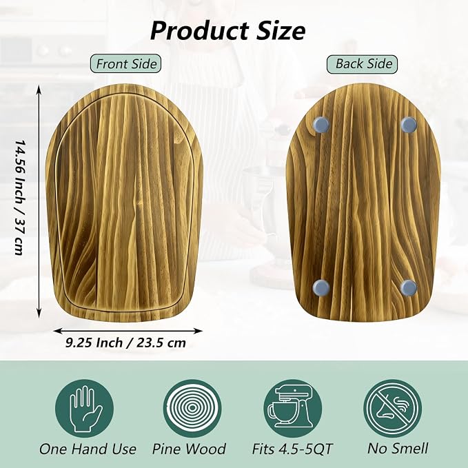 Solid Pine Wood Mixer Slider Mat – Compatible with KitchenAid 4.5-5 Qt Tilt-Head Stand Mixer, Artisan & Classic – Scratch-Resistant, Easy Glide, Heavy-Duty Kitchen Appliance Mat