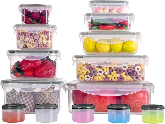 MTR 28PC Value Pack FOOD Storage Containers BPA Free Kitchen Storage Dishwasher Safe Microwave Safe Freezer Safe Airtight Silicone Containers Leakproof & Reusable (28)