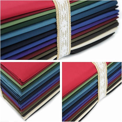 Pre-Cut Fat Quarter Quilting Cotton Twill Retro Color Fabric Bundles Craft Cloth DIY for Sewing Crafting 18x20 Inch Rose Flavor