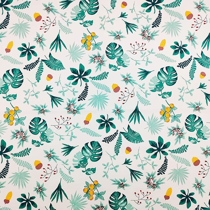 7 pcs/lot Fabric Bundles Top Cotton 19.69" x 19.69" (50cm x 50cm) Quilt, Pre-Cut Squares Sheets for Patchwork Sewing Quilting Crafting, Green Floral.