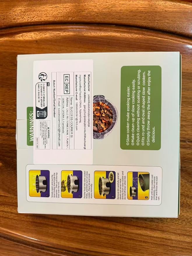 Slow Cooker Liners, 60 Cooking Bags, Large Disposable Pot Liner Plastic Bags for 3QT to 8QT Slow Cookers, 13 in. x 21 in.