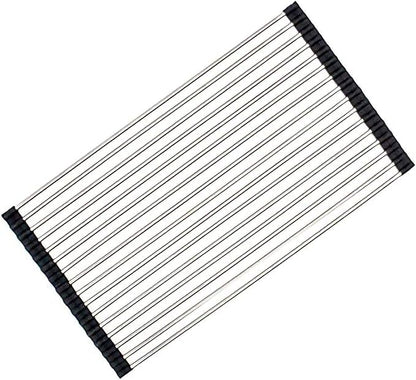 Ahyuan Roll up Dish Drying Rack Over The Sink Kitchen Roll up Sink Drying Rack Portable Dish Drainer Foldable Dish Drying Rack (Black, 20.5''X11.2'')