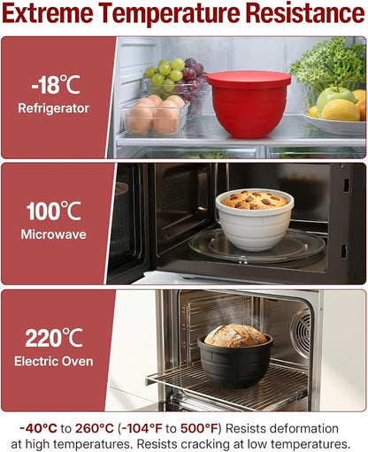 Silicone Bowl Liner for KitchenAid Tilt-Head 5QT Mixers, Kitchen Aid Accessories and Attachments for Baking and Cooking, Fits 5 Quart Mixing Bowl with Lids(White, 5QT)