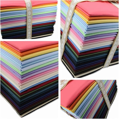 Pre-Cut Fat Quarter Quilting Cotton Twill Full Color Fabric Bundles Craft Cloth DIY for Sewing Crafting 18x20 Inch Rose Flavor