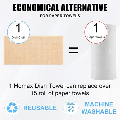 Homaxy 100% Cotton Terry Kitchen Towels(Apricot, 13 x 28 inches), Checkered Designed, Soft and Super Absorbent Dish Towels, 12 Pack
