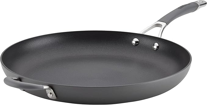 Circulon - 83906 Circulon Radiance Hard Anodized Nonstick Frying Pan / Fry Pan / Hard Anodized Skillet with Helper Handle - 14 Inch Large Skillet, Gray