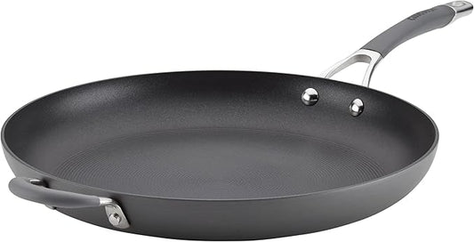 Circulon - 83906 Circulon Radiance Hard Anodized Nonstick Frying Pan / Fry Pan / Hard Anodized Skillet with Helper Handle - 14 Inch Large Skillet, Gray