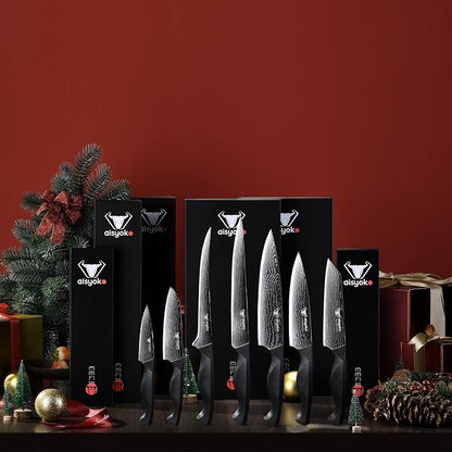 aisyoko Slicing Knife 9", Long, Thin Blade, Allows for Cleaner Cuts to Preserve Juices and Flavor, Cutluxe Meat Carving Knife – Turkey Carving Knife,All Tang non-slip handle design,Premium Gift Box