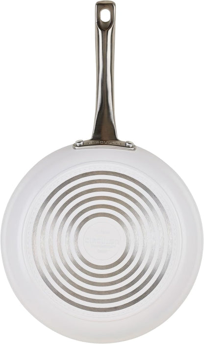 Circulon Halo with LaserDefense Ceramic Nonstick Cookware Set, 11-Piece Pots and Pans Set, Pearl White