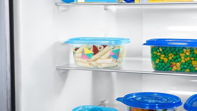 Glad GladWare Design Series Food Storage Containers with Lids, Medium Rectangle BPA Free Plastic for Meal Prep and Lunches, Tight Seal, Microwave and Dishwasher Safe, 24 Oz, 4 Count - 6 Pack