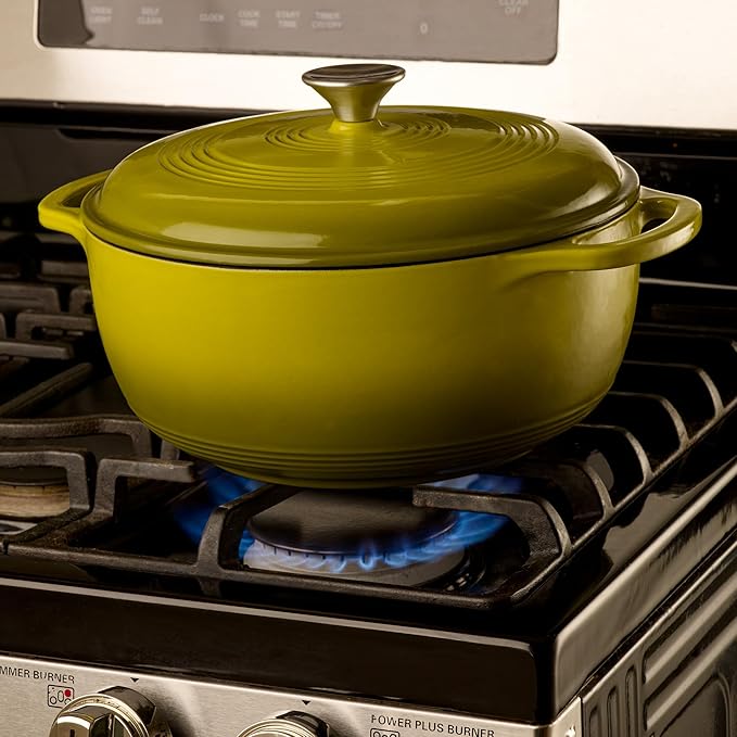 Mercer Culinary Enameled Cast Iron Round Dutch Oven, 6 qt., Avocado