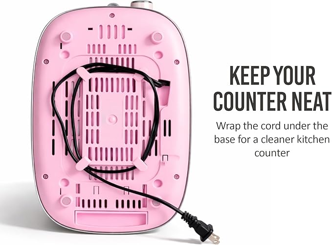 Nostalgia Classic Retro 2-Slice Toaster- Vintage Design- Enamel Coated Steel Body- Wide Slots for all Breads- Crumb Tray, Cord Storage- Defrost,Cancel and Bagel Function & 6 Toasting Levels- Pink