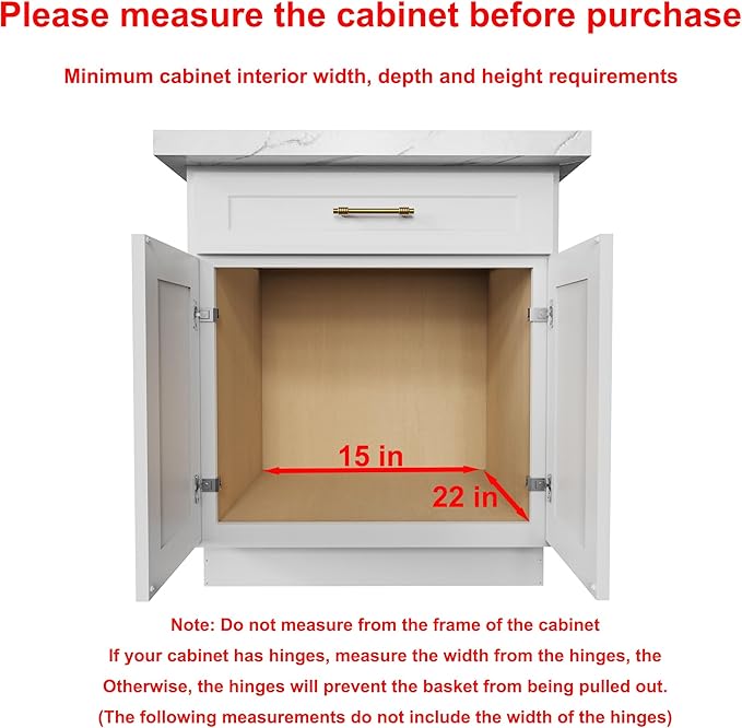 Sikarou Wood Pull Out Cabinet Organizer 14" W x 21" D, Heavy-Duty Sliding Drawers for Inside Cabinets Storage and Organization for Kitchen, Pantry, Bathroom