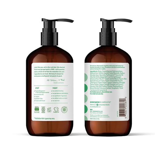 Everyone Liquid Hand Soap, 12.75 Ounce (Pack of 3), Spearmint and Lemongrass, Plant-Based Cleanser with Pure Essential Oils