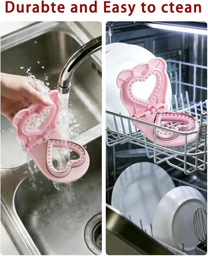 CHICHAUS Uncrustable Sandwich Maker,Sandwiches Pocket Circle Shape 3.7Inch Sandwich Cutter and Sealer,Sandwich Cutter for Kids Breakfast and lunchboxes (Heart Pink)