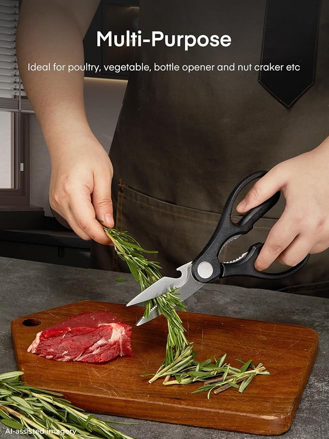 Knife Set, FOHERE 14 Pieces Self Sharpening Knife Block Set, High Carbon Stainless Steel Waved Pattern Knife Set with Block, Rust & Stain Resistant Kitchen Knives and Triple Riveted Handle, Black