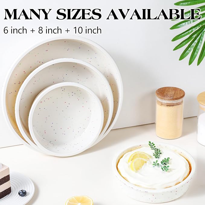 6 inch Silicone Round Cake Pans with Metal Reinforced Frame, Nonstick Small Smash Cake Molds for Baking, BPA Free 1 Pc (Cream)