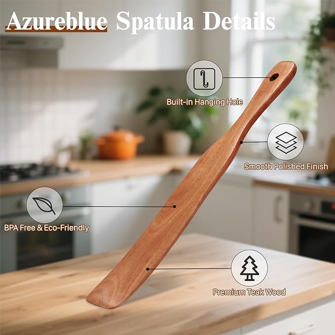2Pcs Skinny Spurtle for Sourdough Starter, Reaching Bottom of Jars, Dough Whisk, Stirring, Mixing, Wooden Stir Spurtles, Kitchen Tools for NonStick Cookware, Sour Dough Tool, Gift for Sourdough Lovers