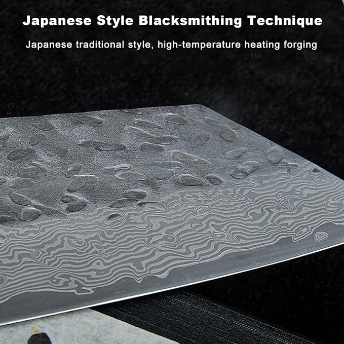 Japanese Chef Knife with VG10 Steel Core, 67-Layer Razor-Sharp Japanese Knife with Ergonomic Rosewood Handle, Professional Black Forged Chef's knives – Gift Grindstone Included
