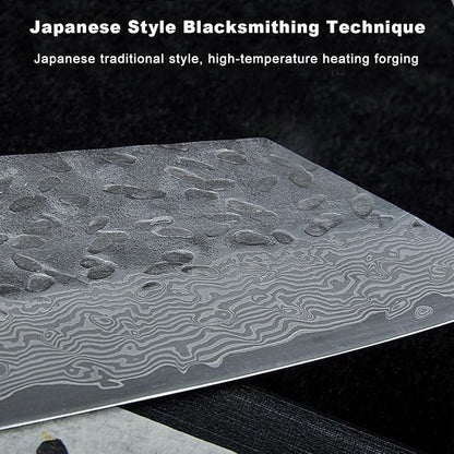Japanese Chef Knife with VG10 Steel Core, 67-Layer Razor-Sharp Japanese Knife with Ergonomic Rosewood Handle, Professional Black Forged Chef's knives – Gift Grindstone Included
