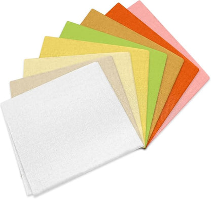 18 * 21inch Cotton Fabric, Premium Fabric Pure Quilting Fat Quarter Bundles Patchwork for Sewing DIY Craft (Orange Yellow Series, 8PCS)