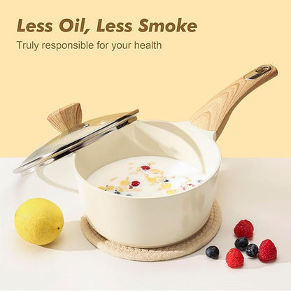 SENSARTE Ceramic Cookware Sets, Pots and Pans Set Non stick, Non toxic Healthy Induction Cookware, 26 Pcs Nonstick Kitchen Cooking Set, w/Frying Pans Set, Saucepans Set