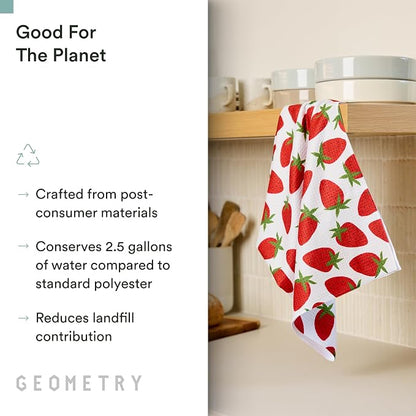 GEOMETRY Spring Kitchen Towels - Quick Dry Microfiber Cloth Spring & Summer Dish Towels for Kitchen Drying - Premium Quick Dry Towel - Soft Flora 18" x 30" (1 Pack)
