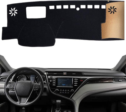 Dash Cover, Anti-Glare, Sun Protection, Dustproof, UV-Proof, Dashboard Covers, Interior Car Accessorie Fit for 2018-2024 to-yota Camry (Fit w/HUD Models), Black