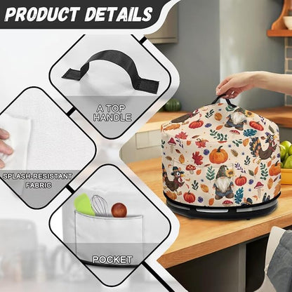 Gnomes Turkeys Slow Cooker Dust Cover 6-8 qt Crock for Pot Keep Small Kitchen Appliance Clean Kitchen Home Accessories Thanksgiving Decor Cover