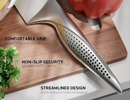 ASETY Knife Set - Ultra Sharp Knives Set for Kitchen with block, 15 PCS Stainless Steel Knife Set with Built-in Sharpener, Ergonomic Non-Slip Handle, Elegant Box for Men Women, Fathers day