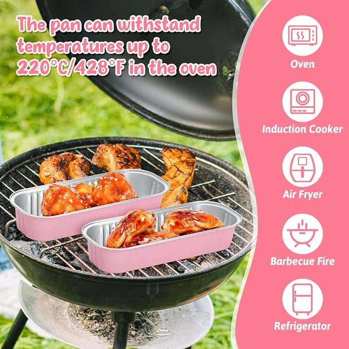 selizo 60 Pack 6.8oz Mini Loaf Baking Cake Pans with Lids, Rectangle Disposable Aluminum Foil Loaf Baking Pans, Small Baking Cake Tins Cup Cake Containers for Thanksgiving Christmas Individual Cakes