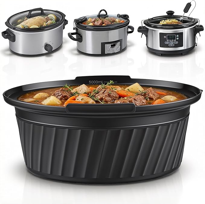 Silicone Slow Cooker Liners Compatible with Crock Pot 6 QT,Maywe Tanso Crock Pot Liners Fit 6 Quart Oval Slow Cookers,Reusable & Leakproof Silicone Slow Cooker Liner For Crockpot,Dishwasher Safe