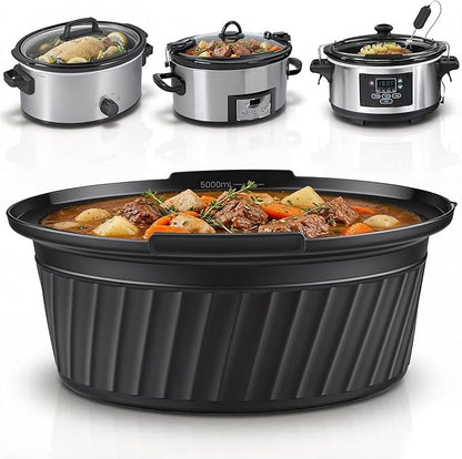 Silicone Slow Cooker Liners Compatible with Crock Pot 6 QT,Maywe Tanso Crock Pot Liners Fit 6 Quart Oval Slow Cookers,Reusable & Leakproof Silicone Slow Cooker Liner For Crockpot,Dishwasher Safe