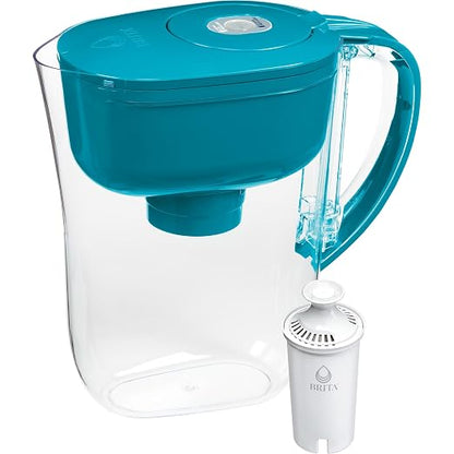 Brita Metro Small 6-Cup Water Filter Pitcher, WQA NSF/ANSI Certified, BPA-Free, Mini-Fridge Friendly, Removes Chlorine Taste & Odor, 1 Standard Filter, Lasts, Lasts 2 Months, Turquoise