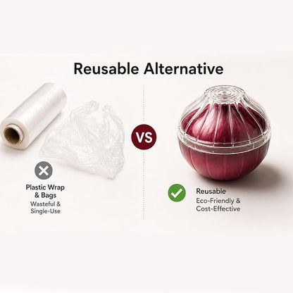 Onion Keeper - Avocado Saver, Tomato, Lemon, Garlic Storage Containers - Reusable Holder and Organizer