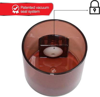 Vitavac - 5g to 20 grams Airtight Multi-Use Vacuum Seal Portable Storage Container for Dry Goods, Food, and Herbs - Coffee Tint