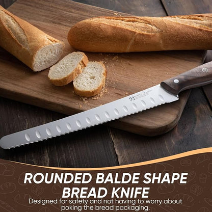 Purple Dragon Bread Knife for Homemade Bread, Serrated Knife - German High Carbon Steel Slicing for Sourdough - Cake and Fruits - Anniversary Idea Gift - Rounded Christmas Gift for Men and Women