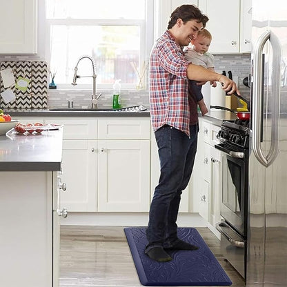 KMAT Kitchen Mat Cushioned Anti-Fatigue Floor Mat Waterproof Non-Slip Standing Mat Ergonomic Comfort Floor Mat Rug for Home,Office,Sink,Laundry,Desk 30"(L) x 20"(W),Blue
