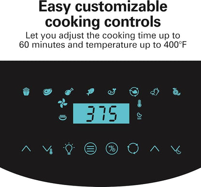 Hamilton Beach 11.6 QT Digital Air Fryer Oven with Rotisserie, 8 Pre-Set Functions including Dehydrator, Roaster & Toaster, 1700W, Black (35073)