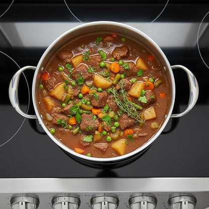 KEAWELL K3 Premium 8-Quart Tri-Ply Fully Clad Stainless Steel Stockpot with Lid, Induction & Oven Safe up to 600°F, Even Heating, Professional Cookware for All Stovetops (8-Qt)