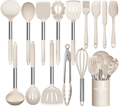 Stainless Steel Kitchen Cooking Utensil Set, Umite Chef 15 pcs Utensils - Nonstick Cookware Set Spatula -Kitchen Gadgets Tools Gift