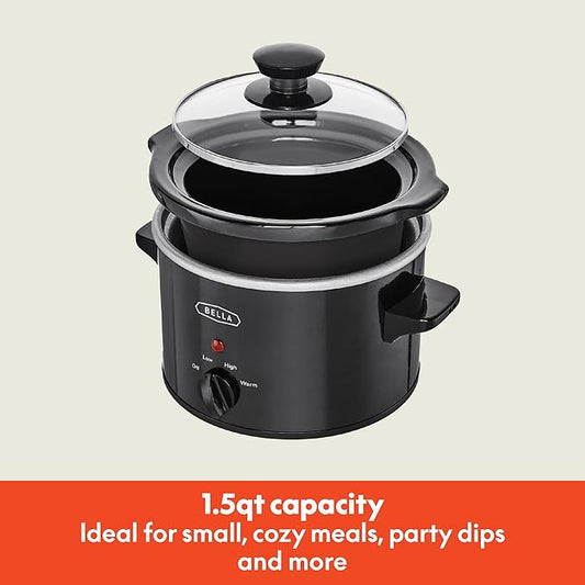 Bella 1.5 QT slow cooker, Black