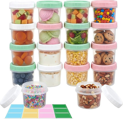 ASEVAT 18 Pack 6.8 oz Food Storage Containers with Twist Lids – Leakproof BPA-Free Soup Containers, Microwave/Dishwasher Safe Freezer Containers for Meal Prep, Leftovers & Takeout