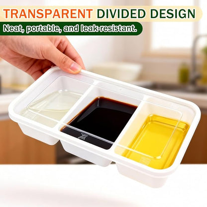 20 Sets Reusable Snack Containers Meal Prep Containers 3 Compartment Condiment Container With Lids Snackle Box Container Portion Control for Refrigeration Sauce,Outdoor Takeaway,Travel(White)